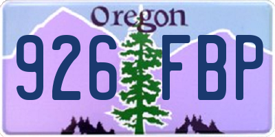 OR license plate 926FBP