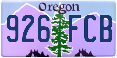 OR license plate 926FCB