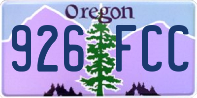OR license plate 926FCC