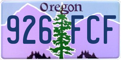 OR license plate 926FCF