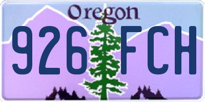 OR license plate 926FCH