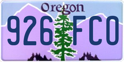 OR license plate 926FCO