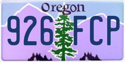 OR license plate 926FCP