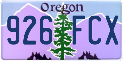 OR license plate 926FCX
