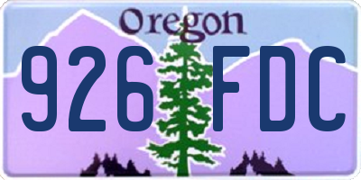 OR license plate 926FDC