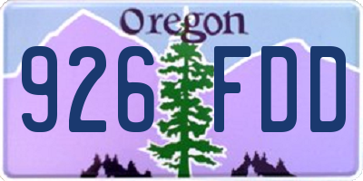 OR license plate 926FDD