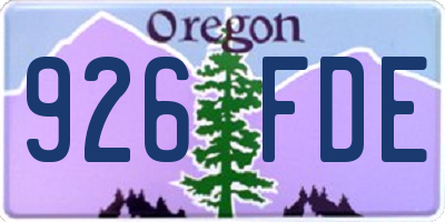 OR license plate 926FDE