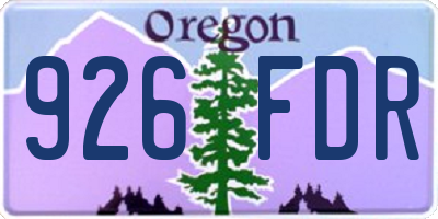 OR license plate 926FDR