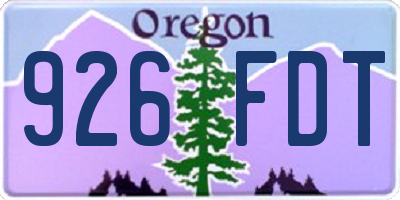 OR license plate 926FDT