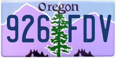 OR license plate 926FDV