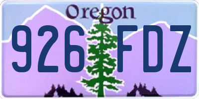 OR license plate 926FDZ