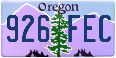 OR license plate 926FEC