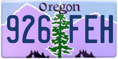 OR license plate 926FEH