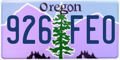 OR license plate 926FEO