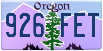 OR license plate 926FET