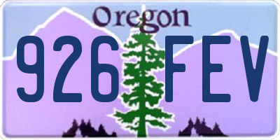 OR license plate 926FEV