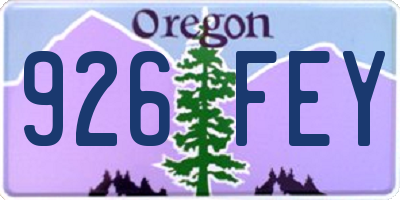OR license plate 926FEY