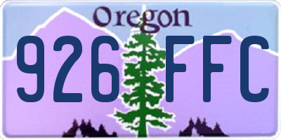 OR license plate 926FFC