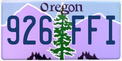 OR license plate 926FFI