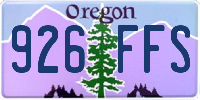 OR license plate 926FFS