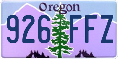OR license plate 926FFZ