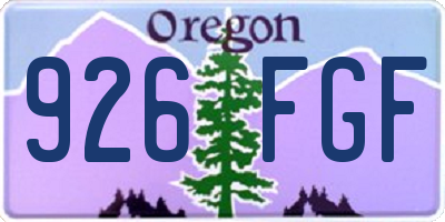 OR license plate 926FGF
