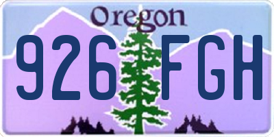 OR license plate 926FGH