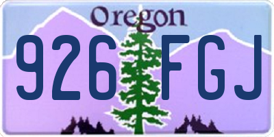 OR license plate 926FGJ