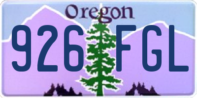 OR license plate 926FGL