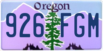 OR license plate 926FGM