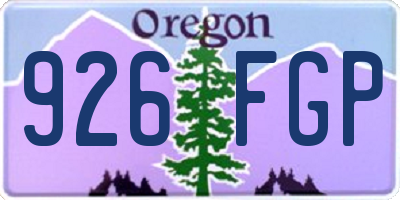 OR license plate 926FGP
