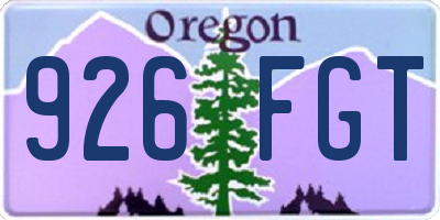 OR license plate 926FGT