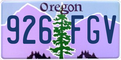 OR license plate 926FGV