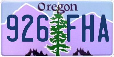 OR license plate 926FHA