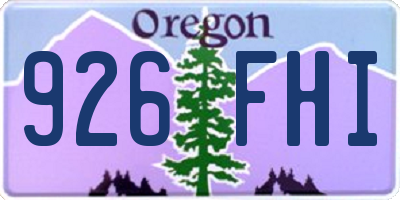 OR license plate 926FHI