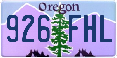 OR license plate 926FHL