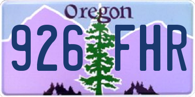 OR license plate 926FHR