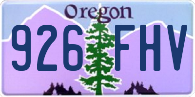 OR license plate 926FHV