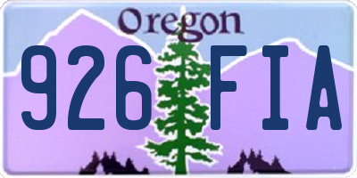 OR license plate 926FIA