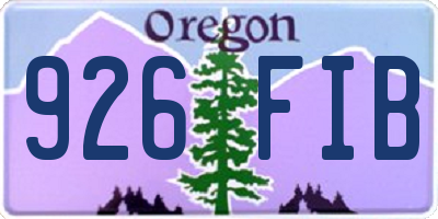 OR license plate 926FIB