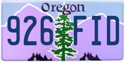 OR license plate 926FID