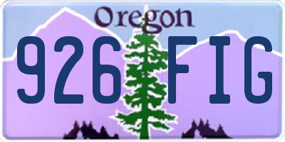 OR license plate 926FIG