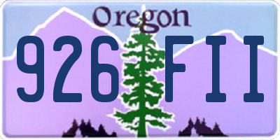 OR license plate 926FII