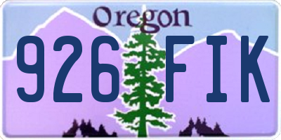 OR license plate 926FIK