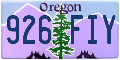 OR license plate 926FIY