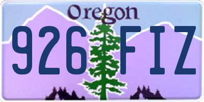 OR license plate 926FIZ