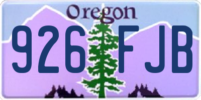 OR license plate 926FJB