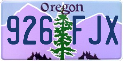 OR license plate 926FJX