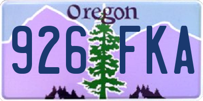 OR license plate 926FKA