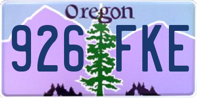 OR license plate 926FKE